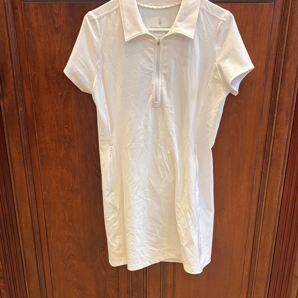 Tommy Bahama “Island zone” UPF 30  Sun Shelter  Fabric White Polo Dress